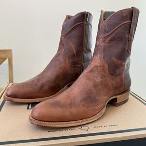 Tecovas The Dean Men 12.5 Brown Scotch Goat Leather Zipper Western Boots Cowboy